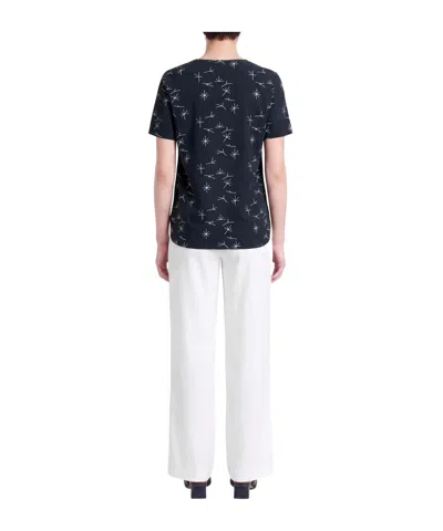 Max Mara Two-tone Tops In Animal Print