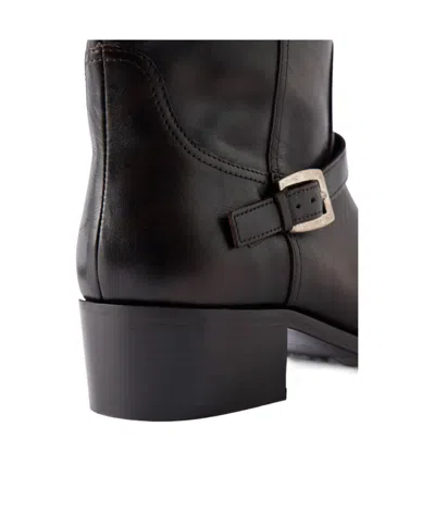 Staud Solid Color Leather Knee Boots In Black