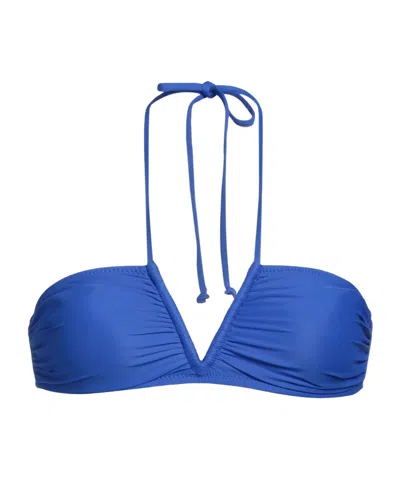 Ganni Minimalist Bikini Top In Blue