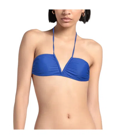 Ganni Minimalist Bikini Top In Blue