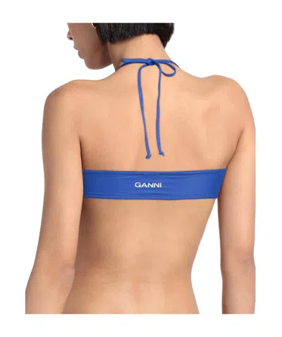 Ganni Minimalist Bikini Top In Blue