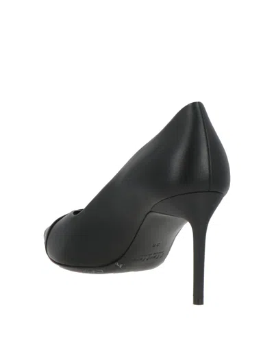 Max Mara Minimalist Leather Highheels In Black