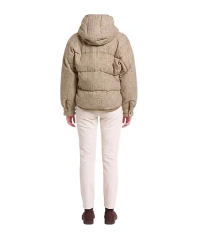 Brunello Cucinelli Multicolor Down Jacket In Neutral