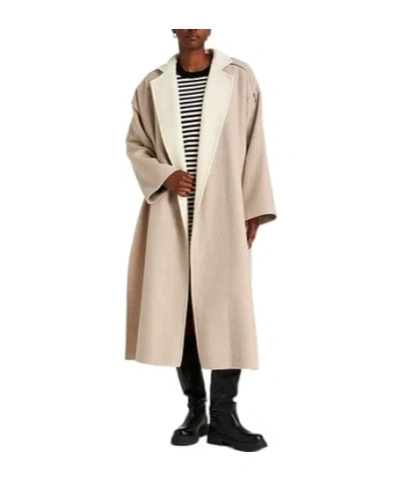 Max Mara Single-breasted Woolen Overcoat In Neutral