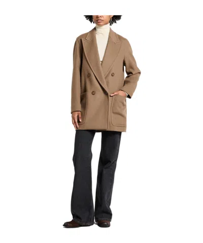 Max Mara Woolen Double-breasted Overcoat In Brown