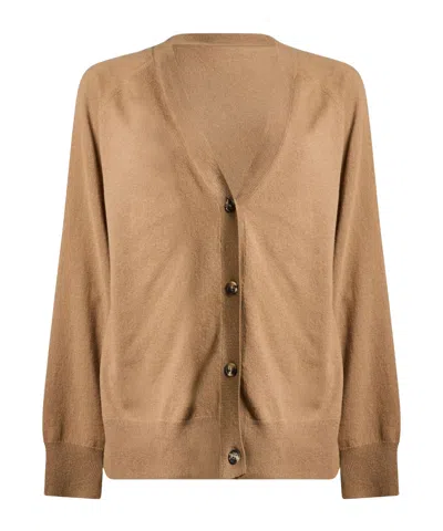 Max Mara Solid Color Cardigans In Animal Print