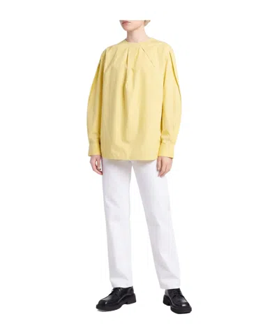 Max Mara Plain Colour Tops In Yellow