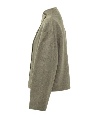Bash Kemelia Asymmetric Button Coat In Green