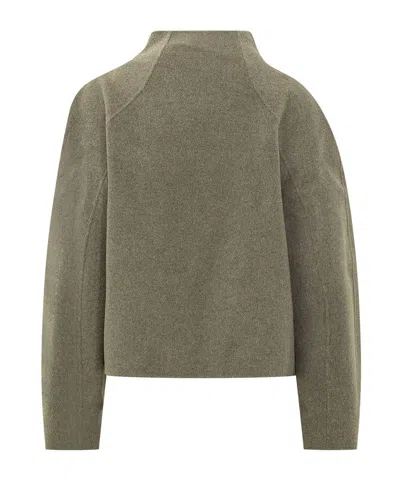Bash Kemelia Asymmetric Button Coat In Green