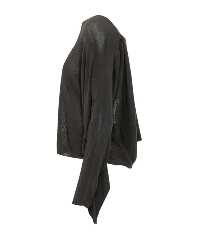 Bash Sara Draped Back Knitted Top In Black
