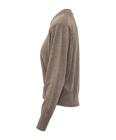 Bash Boston Collared Cardigan In Gray