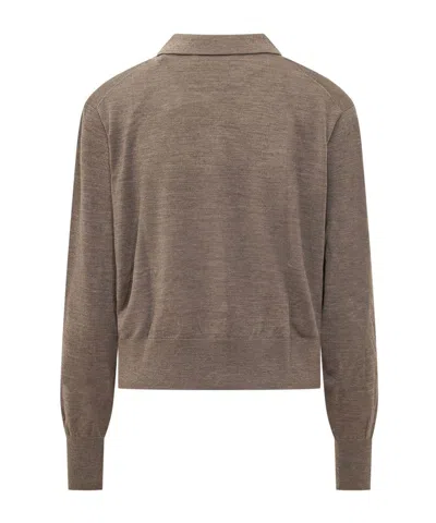 Bash Boston Collared Cardigan In Gray