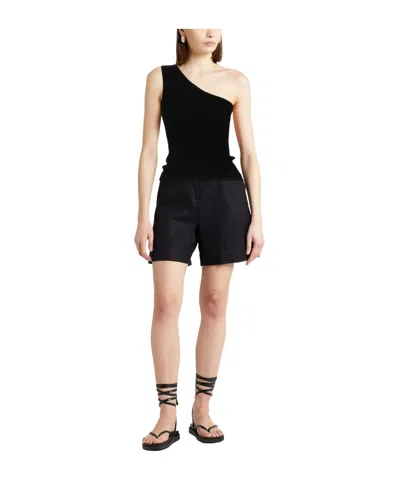 Max Mara Solid Color One-shoulder Tops In Black