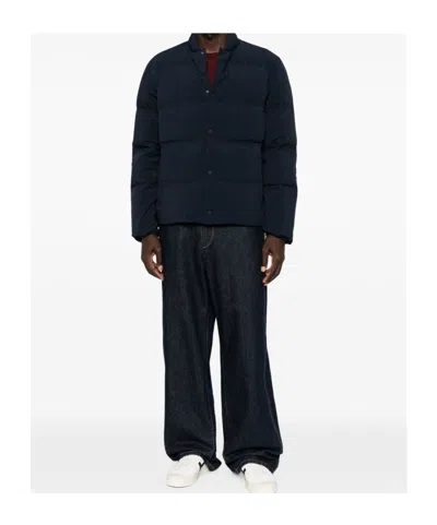 Herno Quilted Press-stud Jacket In Blue