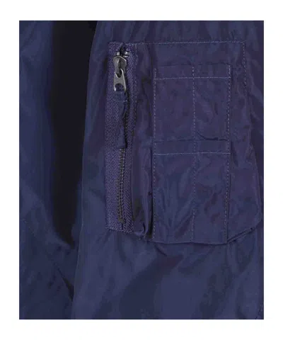 Aspesi Zip-up Parka Coat In Blue