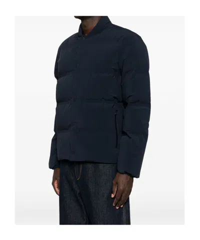 Herno Quilted Press-stud Jacket In Blue