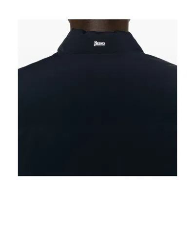 Herno Quilted Press-stud Jacket In Blue