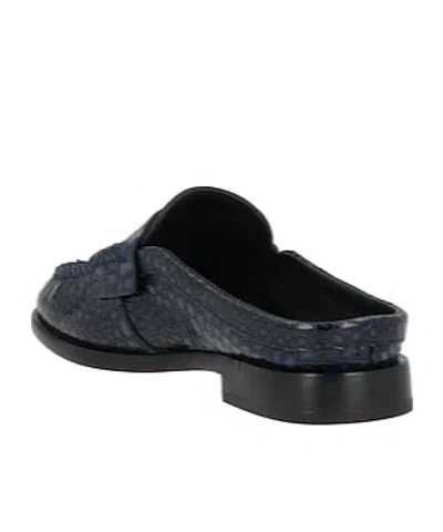 Rag & Bone Carter Embossed Leather Mules In Blue