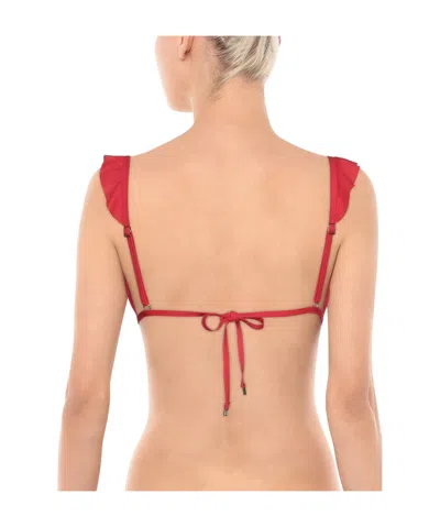 Tory Burch Solid-colored Bikini Top In Red