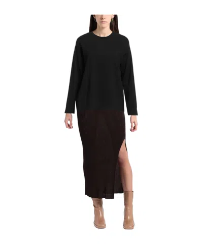 Max Mara Solid-colored Long-sleeve Knit Top In Multi