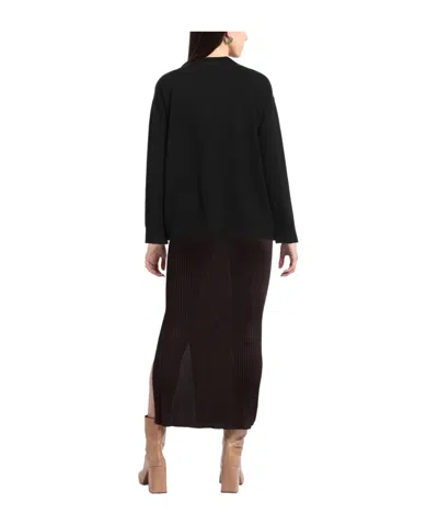Max Mara Solid-colored Long-sleeve Knit Top In Multi