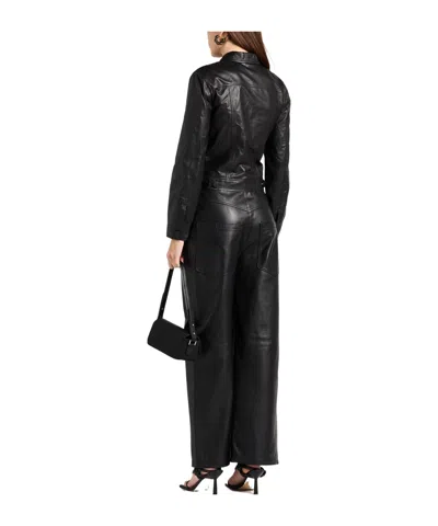 Rag & Bone Long-sleeved Leather Jacket In Black