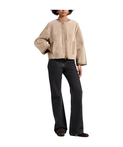 Max Mara Lambskin Jacket In Brown