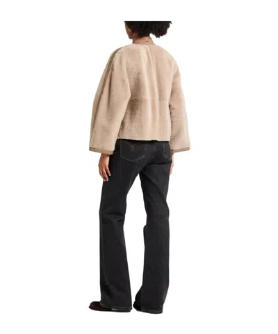 Max Mara Lambskin Jacket In Brown