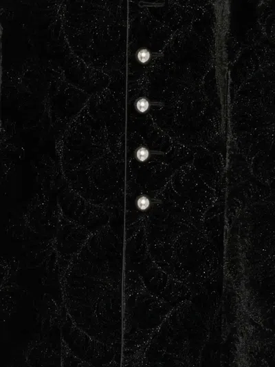 Ann Demeulemeester Jacquard-patterned Pearl-button Jacket In Black