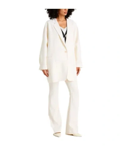 Max Mara Orlaya Virgin Wool Oversized Tailored Jacket In White