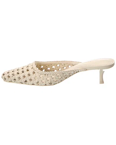 Larroude Amal Macrame Leather Mule In White