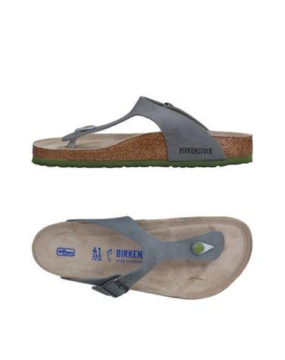 Birkenstock Toe Strap Sandals In Grey