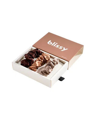 Blissy Mulberry Silk Scrunchie Set In Brown