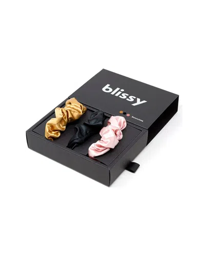 Blissy Mulberry Silk Scrunchie Set In Multi