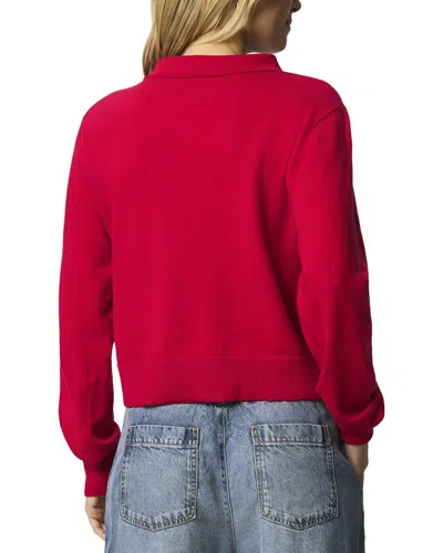 Splendid Phoebe Silk-blend Polo Sweater In Red