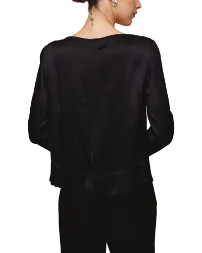 Bella Dahl Long Sleeve Split Back Pullover In Black