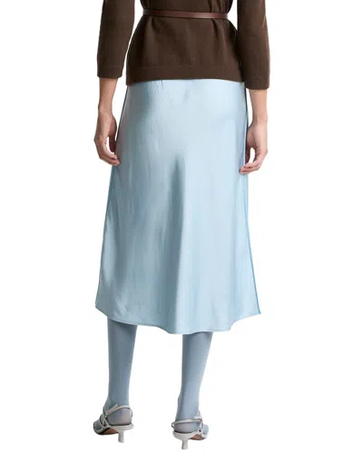 Vince Side Slit Matte Satin Slip Skirt