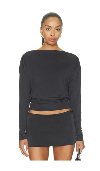Superdown Ameigh Drape Top In Black