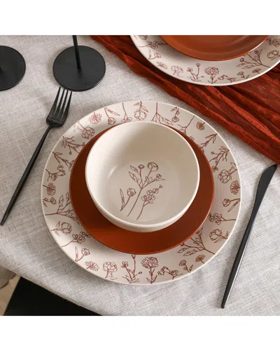 Stone Lain Camelia 12pc Dinnerware Set In Orange