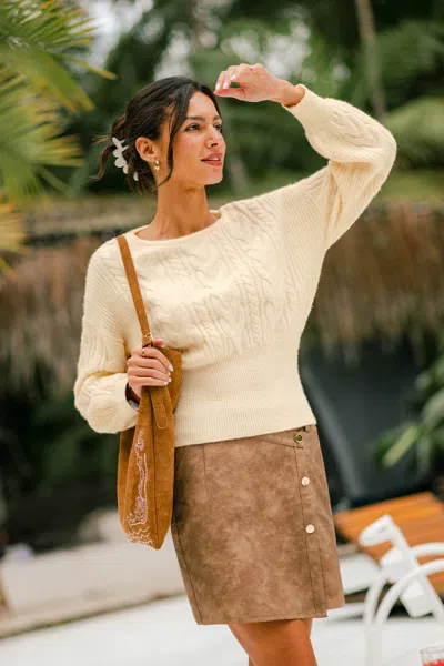 Cupshe Fall Feeling Beige Sweater In Beige