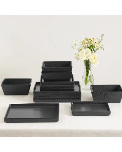 Stone Lain Grace 12pc Dinnerware Set In Grey