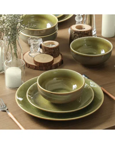 Stone Lain Riley 12pc Dinnerware Set In Green