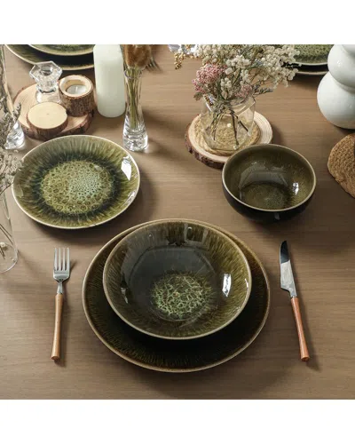Stone Lain Riley 16pc Dinnerware Set In Black