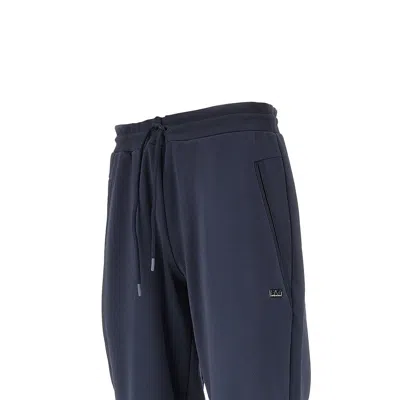 Ea7 Drawstring Logo-plaque Track Pants In Blue
