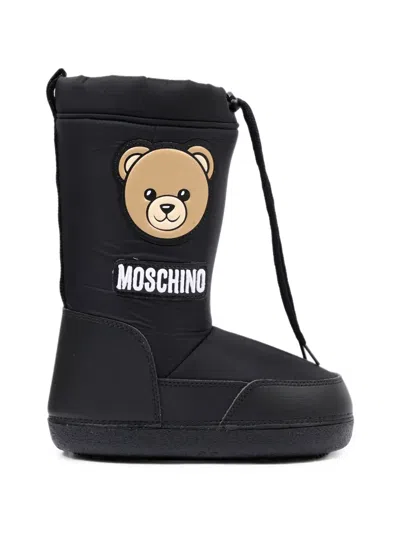 Moschino Teddy Bear Patch Boots In Multi