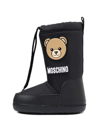 Moschino Teddy Bear Patch Boots In Multi