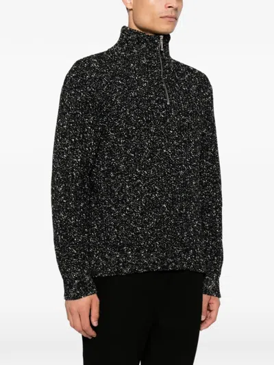 Ernest W Baker Long-sleeved Knitted Pullover In Black