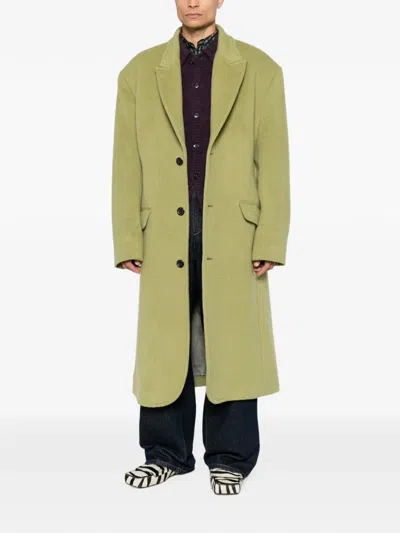 Marni Single-breasted Coat In Green