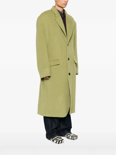 Marni Single-breasted Coat In Green
