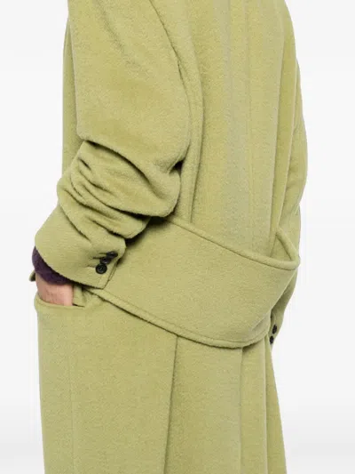Marni Single-breasted Coat In Green